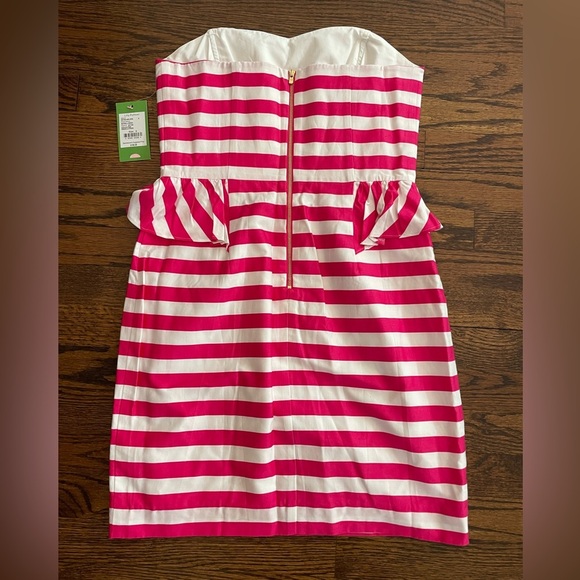 Lilly Pulitzer Azalea pink white Swizzle Stripe Maybell Dress sz 6 women’s - Picture 8 of 9